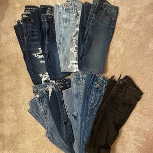 8 pairs of American eagle size 0 and 1 pair Hollister jeans size 0 - Jeggings